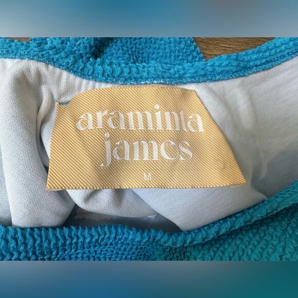NWOT Free People Araminta James The Lolita Crinkle Top Azure Blue Size Medium - Picture 7 of 12